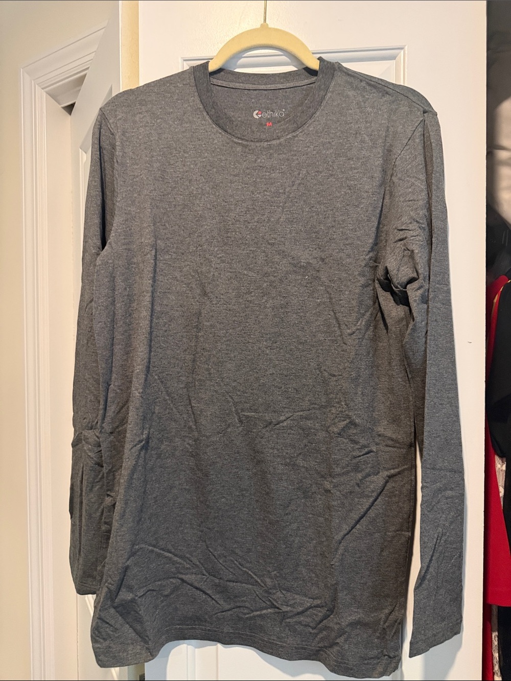 ethika Men's Long Sleeve Crew Neck Shirt - Charcoal Gray